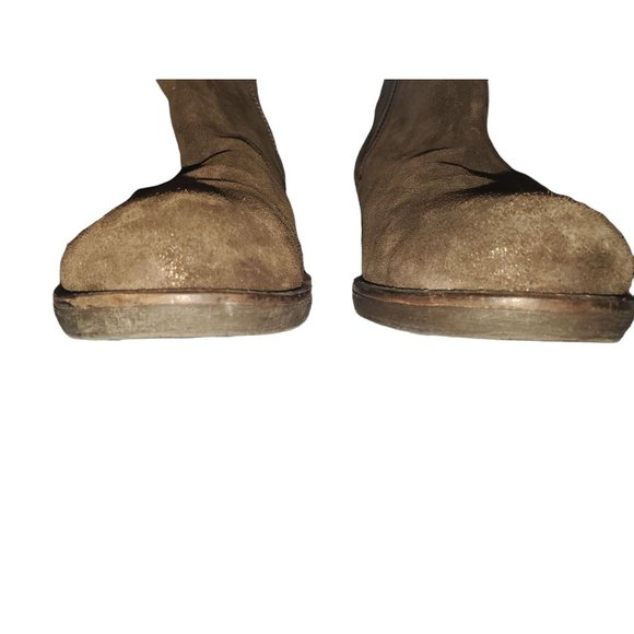 Eric Michael Tatiana Brown Metallic Suede Bootie Size 6/36 - Picture 3 of 10